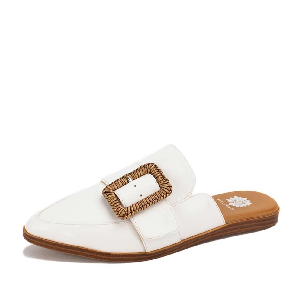 YELLOWBOX | White Nikko Pointed Toe Mules | Size 6.5